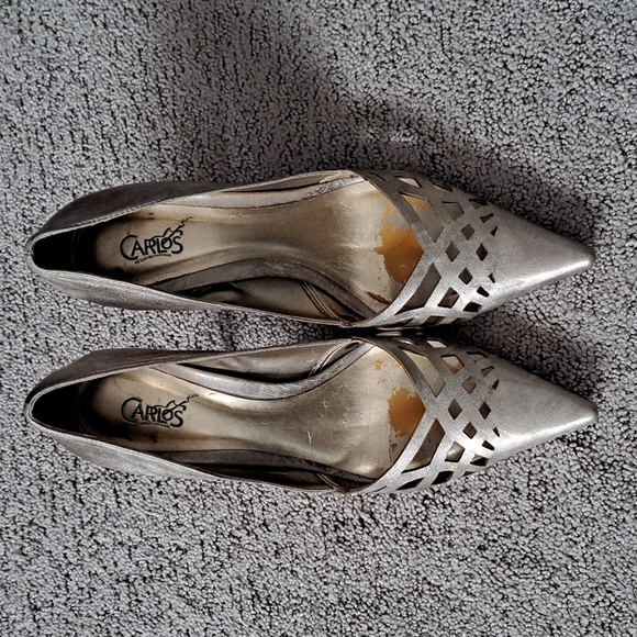 CARLOS Metallic Gold Leather Pumps - Picture 2 of 14